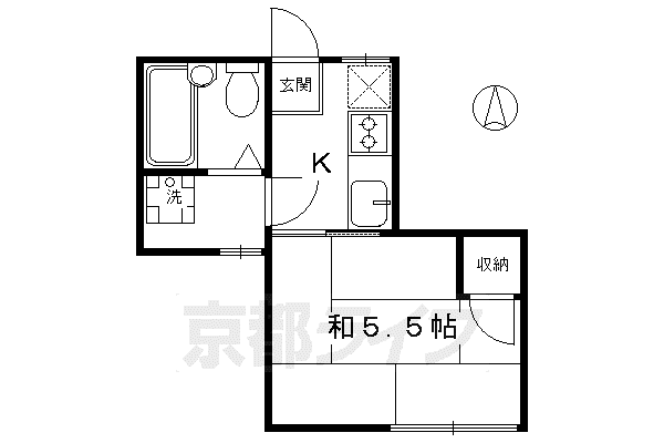 ハイツ豊園(1K/1階)の間取り写真