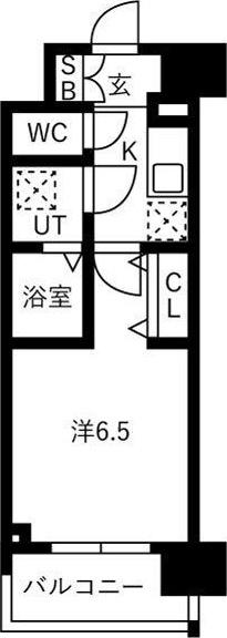 エスリード弁天町パークプレイス(1K/4階)の間取り写真