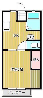 サンライフソルト(1DK/2階)の間取り写真