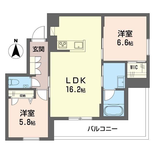 アンビエラ武蔵小杉(2LDK/3階)の間取り写真