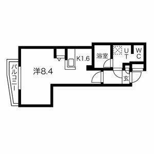 スパシエソリデ目黒(1K/3階)の間取り写真