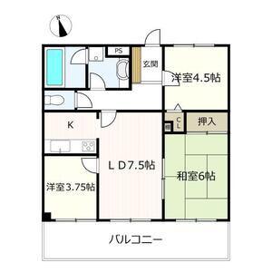 サンパーク幅下(3LDK/9階)の間取り写真