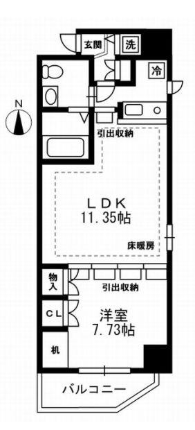 レジディア上野御徒町(1LDK/7階)の間取り写真