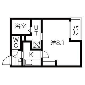 エル前之輪(1K/3階)の間取り写真