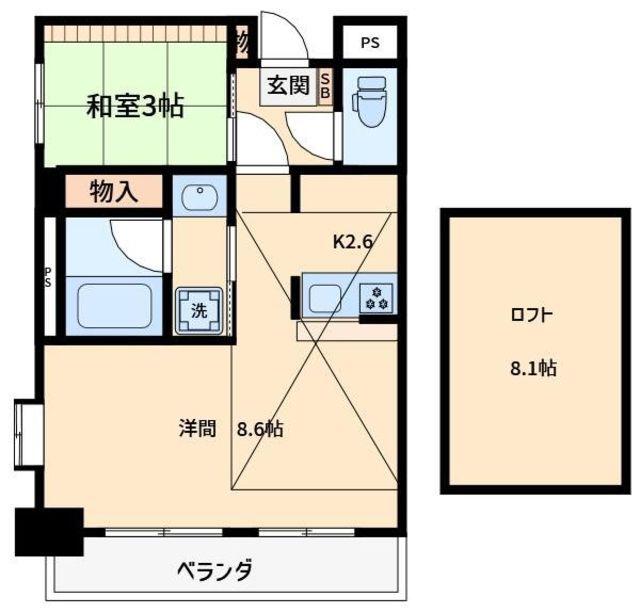 ラフィーネ篠崎(1SLDK/4階)の間取り写真