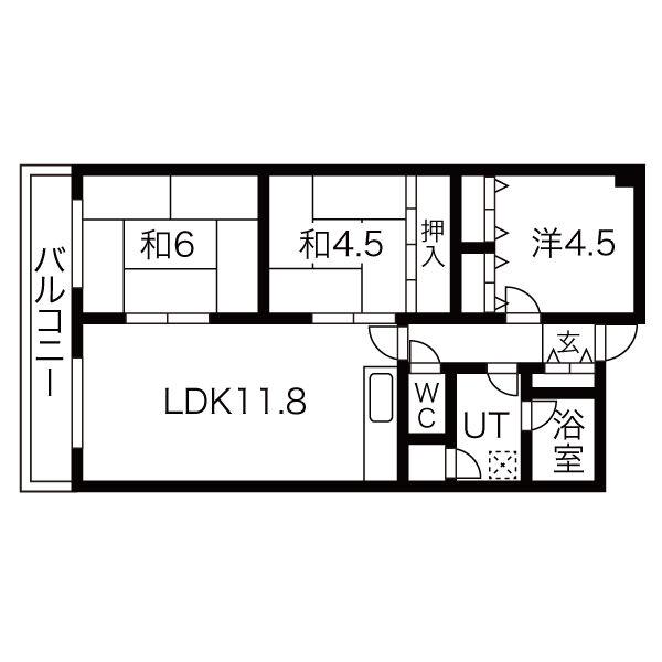 サンアイロヤール88(3LDK/5階)の間取り写真