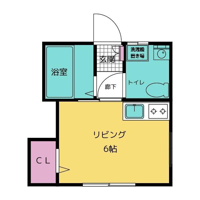ハイツHAMA(1K/1階)の間取り写真