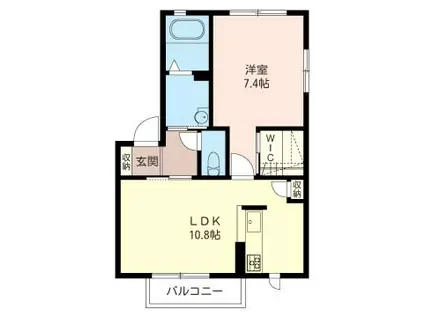 アザミ壱番館(1LDK/2階)の間取り写真