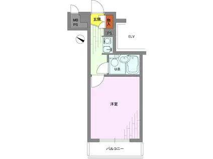 ライオンズマンション三鷹台(1K/3階)の間取り写真