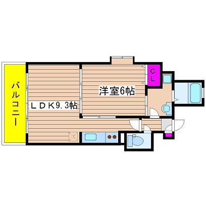 アーデンタワー立売堀(1LDK/14階)の間取り写真