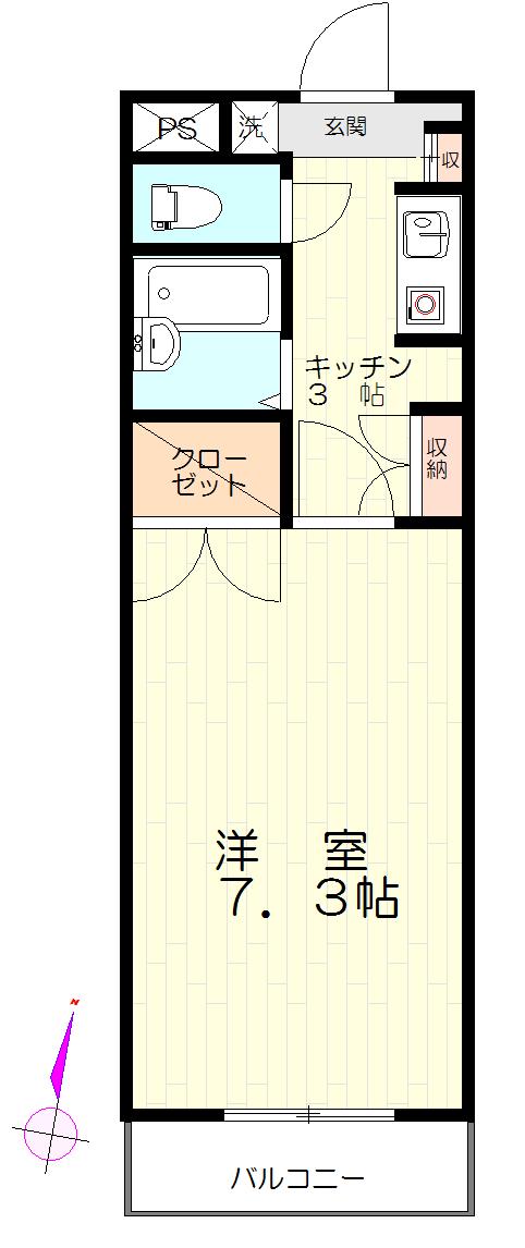 グレイスオオサワ(1K/2階)の間取り写真