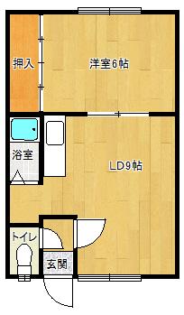 ひばりハイツ(1DK/1階)の間取り写真