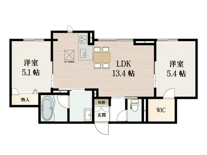 シェーンブルンII(2LDK/1階)の間取り写真