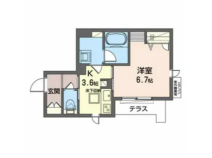 シャーメゾンカーサベルデI(1K/1階)の間取り写真