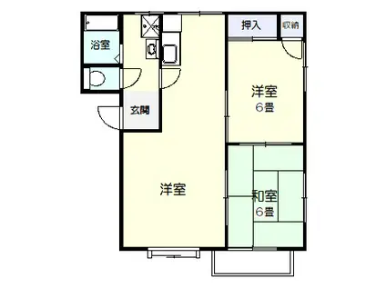 レジデンスサトウII(2LDK/2階)の間取り写真