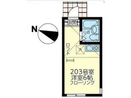 ユナイト衣笠モニカ・ベルべッチ(ワンルーム/2階)の間取り写真