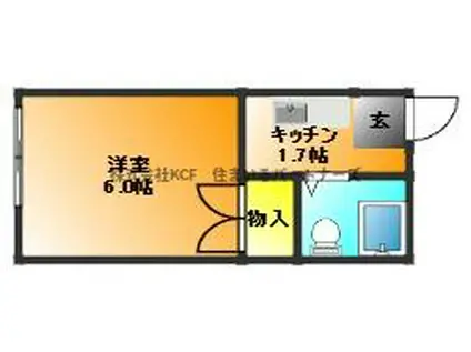 パナハイツ(1K/2階)の間取り写真