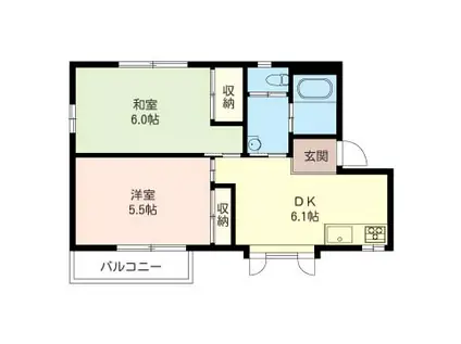 シャルム(2DK/2階)の間取り写真