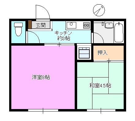コーポ内山(2K/2階)の間取り写真
