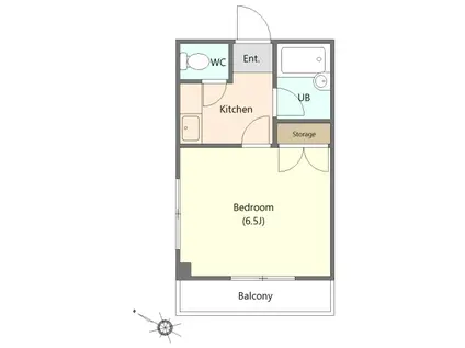 西新宿エスワイヒルズ(1K/2階)の間取り写真