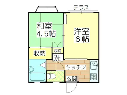 ホームズタナベ(2K/1階)の間取り写真