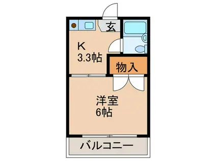 野村マンション(1K/2階)の間取り写真