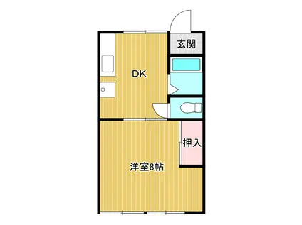 コーポ豊C(1DK/2階)の間取り写真