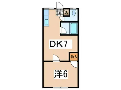 第四鈴木荘(1DK/2階)の間取り写真