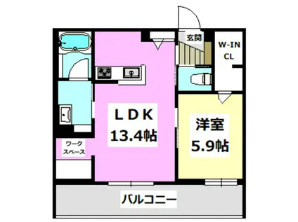 シャーメゾンステージ茨木春日(1LDK/2階)の間取り写真