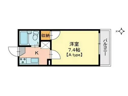 コート伊島(1K/1階)の間取り写真