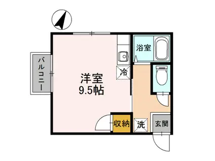コーポラス鶴(ワンルーム/2階)の間取り写真