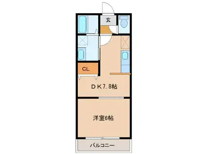 グランドスイートノガミII(1DK/1階)の間取り写真