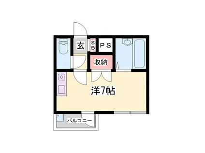 ラシャンス山野井(ワンルーム/1階)の間取り写真