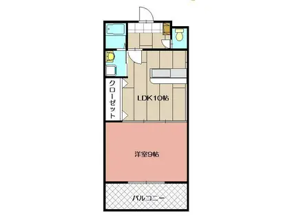 アベニュー清納(1LDK/2階)の間取り写真