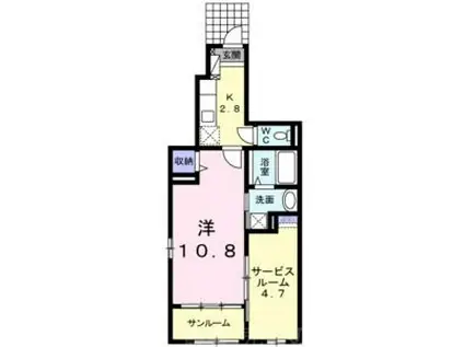 ブレス ベル(1SK/1階)の間取り写真