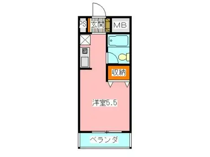 ロザール東千葉(1K/3階)の間取り写真