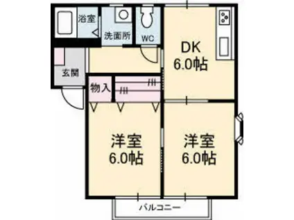 イノーバFG(2DK/1階)の間取り写真