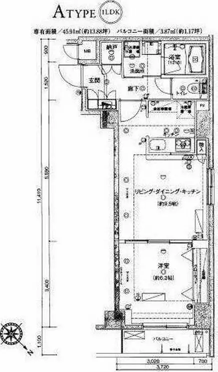 ハーモニーレジデンス水天宮前 4階階 間取り