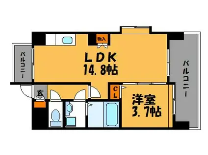 リブル高砂(1LDK/8階)の間取り写真