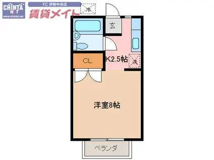 メゾンMIO(1K/1階)の間取り写真