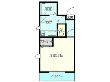 ボアソナードII(1K/1階)の間取り写真