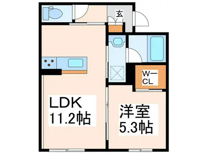 THE HEAVEN(1LDK/3階)の間取り写真