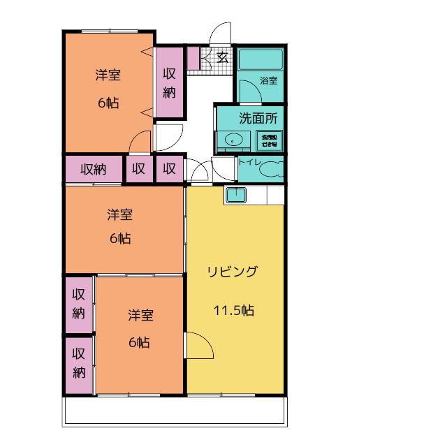 ハーネスI(3LDK/2階)の間取り写真