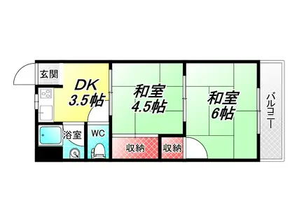 中澤マンション(2DK/3階)の間取り写真