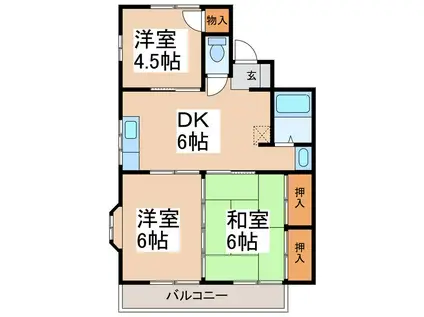 マンション高寺A(3DK/2階)の間取り写真