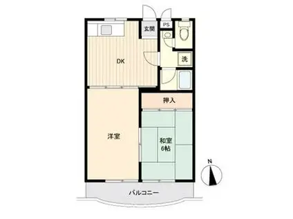 レジデンス光和102棟(2DK/2階)の間取り写真