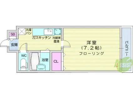 ソレイユハイツ泉中央(1K/5階)の間取り写真