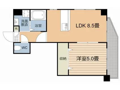 パームツウィン(1LDK/3階)の間取り写真