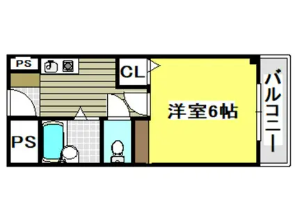 ハッピーハイツ(1K/6階)の間取り写真