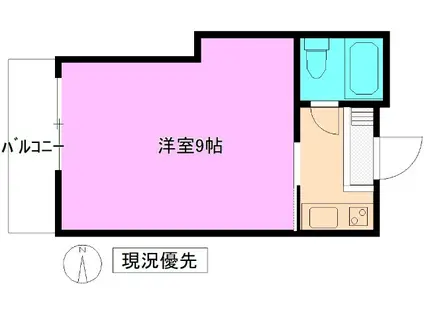 第1コーポシモダ(1K/2階)の間取り写真